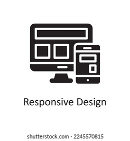 Responsive Design Vector Solid Icon Design illustration. Design and Development Symbol on White background EPS 10 File