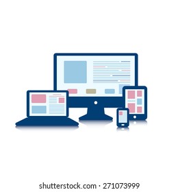 Responsive design for web computer screen, smartphone, information technology.