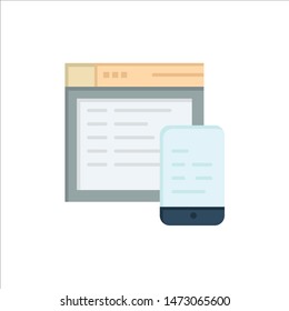 Responsive, Design, Website, Mobile  Flat Color Icon. Vector icon banner Template