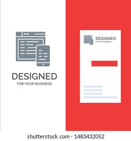 Responsive, Design, Website, Mobile Grey Logo Design and Business Card Template