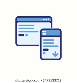 responsive designicon, isolated blue icon theme seo