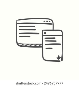 responsive designicon, isolated handdrawn icon theme seo