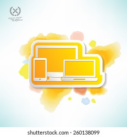 Responsive design,water colour design,clean vector