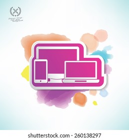 Responsive design,water colour design,clean vector