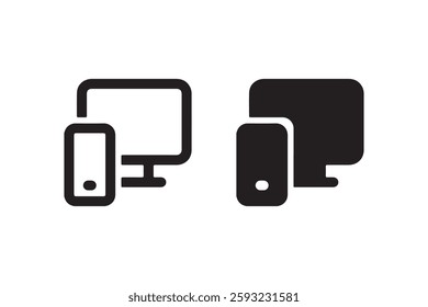 Responsive devices icon for desktop and mobile Vector