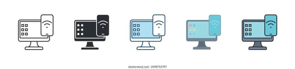 Responsive Devices Icon Set Multiple Style Collection