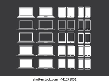 Responsive devices icons - Desktop, Tablet, Phone