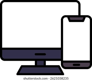 Responsive Devices Line Filled Vector Icon Design