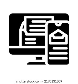 responsive email design glyph icon vector. responsive email design sign. isolated symbol illustration