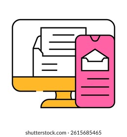 responsive email design line icon vector. responsive email design sign. isolated symbol illustration