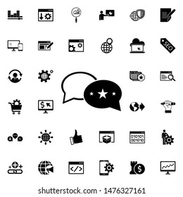 Responsive feedback icon. Universal set of seo and development for website design and development, app development