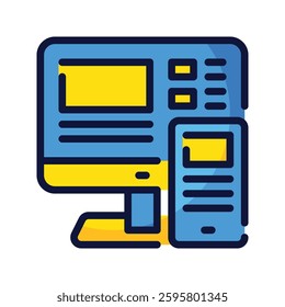 Responsive With Filled Line Style Icon Vector