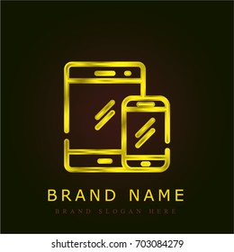 Responsive golden metallic logo