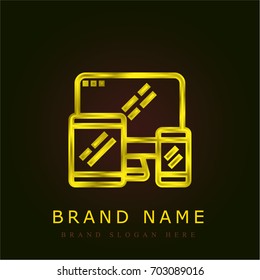 Responsive golden metallic logo