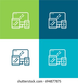 Responsive green and blue material color minimal icon or logo design
