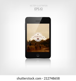 Responsive hipster travel web design. Adaptive user interface.Smartphone. Web site template concept.