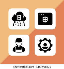 responsive icon. 4 responsive set with user and ui vector icons for web and mobile app