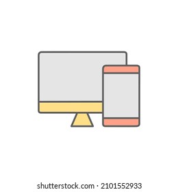 Responsive Icon in color icon, isolated on white background 