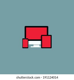 Responsive icon. Gadgets flat design