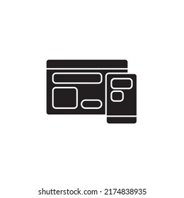diseño de estilo de glifo de icono sensible. ilustración vector receptiva. aislar sobre fondo blanco.