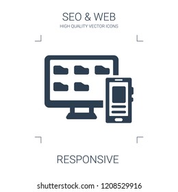 responsive icon. high quality filled responsive icon on white background. from seo web collection flat trendy vector responsive symbol. use for web and mobile