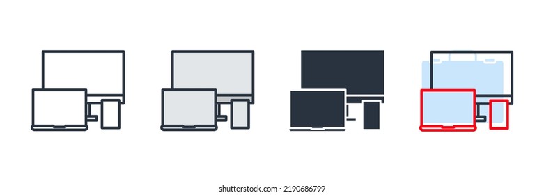 responsive icon logo vector illustration. Devices and Electronics symbol template for graphic and web design collection