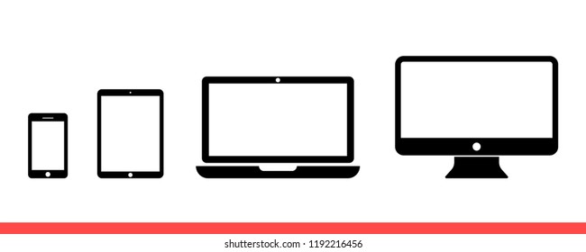 Responsive icon in modern flat design isolated on white background. Device vector illustration for web site or mobile app