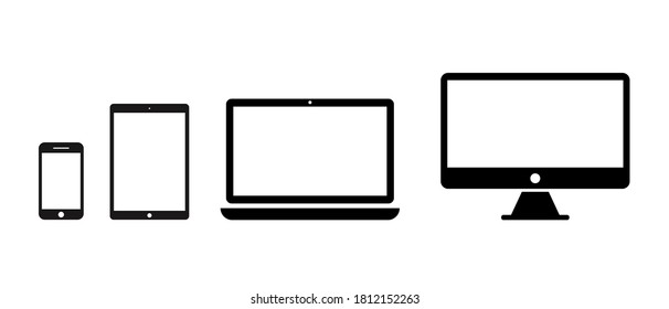 Responsive icon in modern flat design isolated on white background