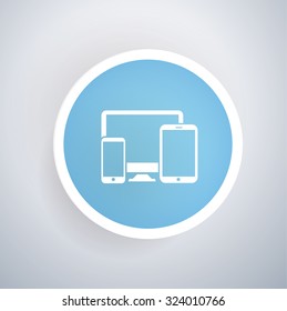 
Responsive Icon On Blue Button,clean Vector