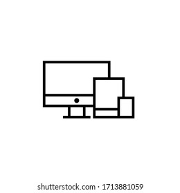 responsive icon outline vector illustration. isolated on white background