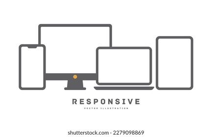 Responsive icon PC smartphone tablet vector illustration