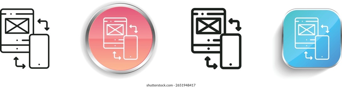 responsive icon. Thin Linear, Regular and Button Style Design Isolated On White Background