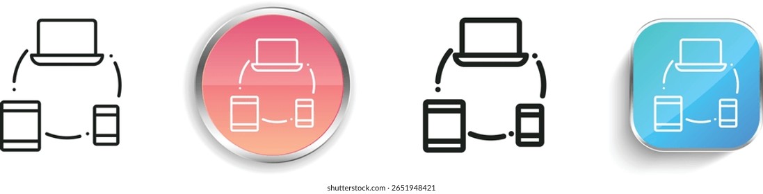 responsive icon. Thin Linear, Regular and Button Style Design Isolated On White Background