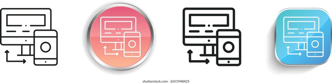 responsive icon. Thin Linear, Regular and Button Style Design Isolated On White Background