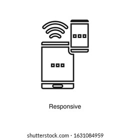 Responsive icon vector on white background. Black icon illustration