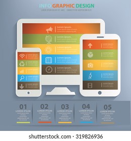 Responsive iinfo graphic design,clean vector