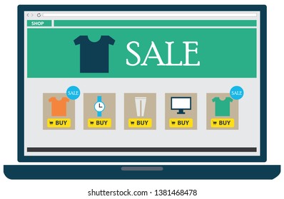Responsive internet shop design, online store web site page, E Commerce