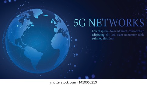 Responsive landing page design of wireless 5g network for internet network connectivity concept.