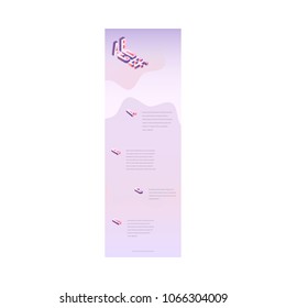 Responsive landing page template in trendy pastel colors with gradient. Modern one page website design for business with beautiful tender background, vector illustration.