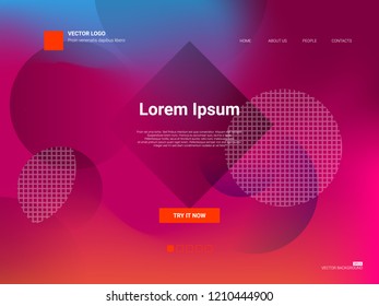Responsive landing page web template or apps. Vector design