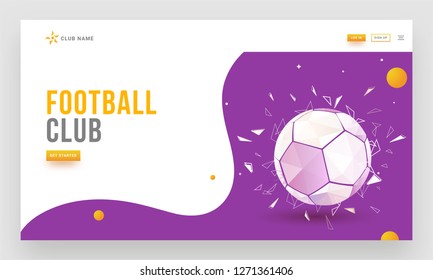 Responsive landing web template or landing page design for Football club.