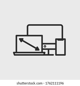 Responsive line icon design. Cross-Platform icon isolated on white background. Vector illustration