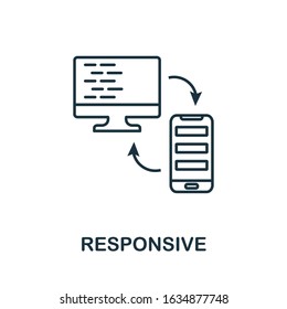 Responsive line icon. Thin design style from programmer icon collection. Simple responsive icon for infographics and templates.