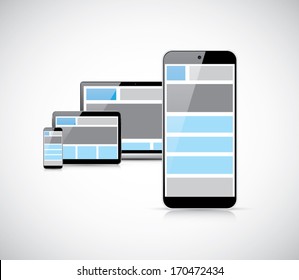 Responsive mobile first web design in smartphone vector