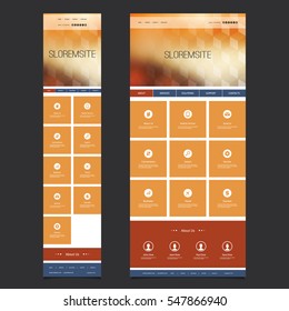 Responsive Modern Style One Page Website Template with Blurred Background - Desktop and Mobile Version 
