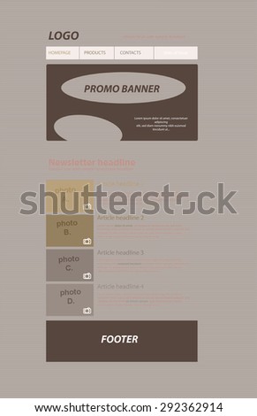responsive newsletter layout template business nonprofit stock