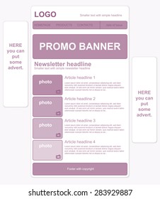 Responsive Newsletter Template Banners Stock Vector (Royalty Free