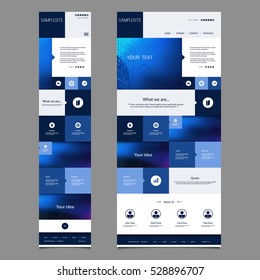 Responsive One Page Website Template With Blurred Background - Desktop And Mobile Version