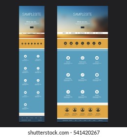 
Responsive One Page Website Template with Blurred Background - Sunset Sky Header Design - Desktop and Mobile Version