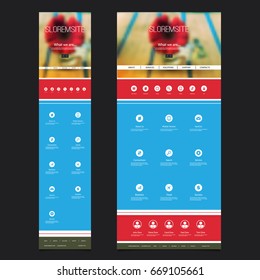 Responsive One Page Website Template with Blurred Background - Red Flower Header Design - Desktop and Mobile Version